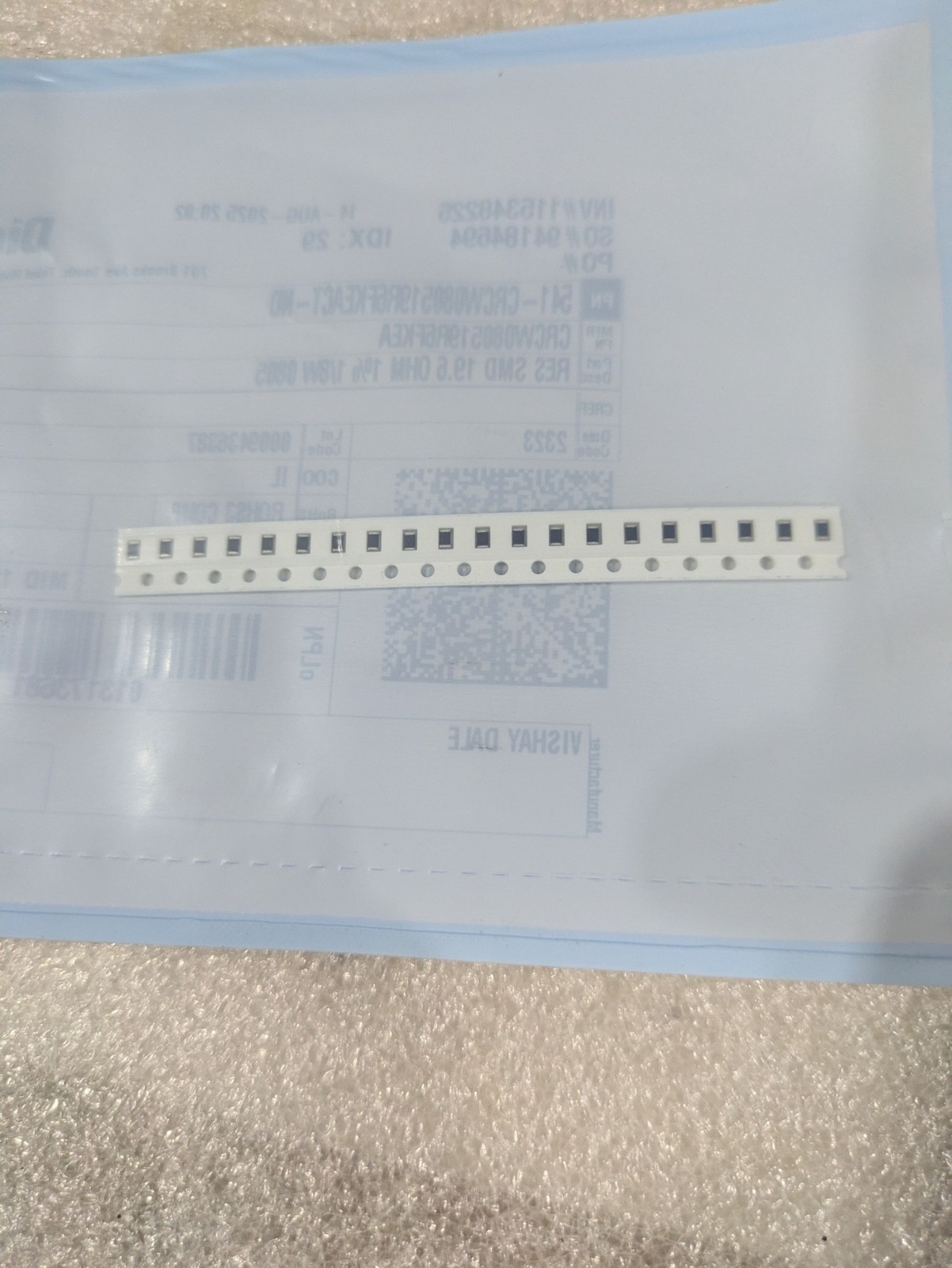 Vishay Dale CRCW0805 19.6 Ohm 1% 1/8W SMD Chip Resistor 0805 New 20/ORDER