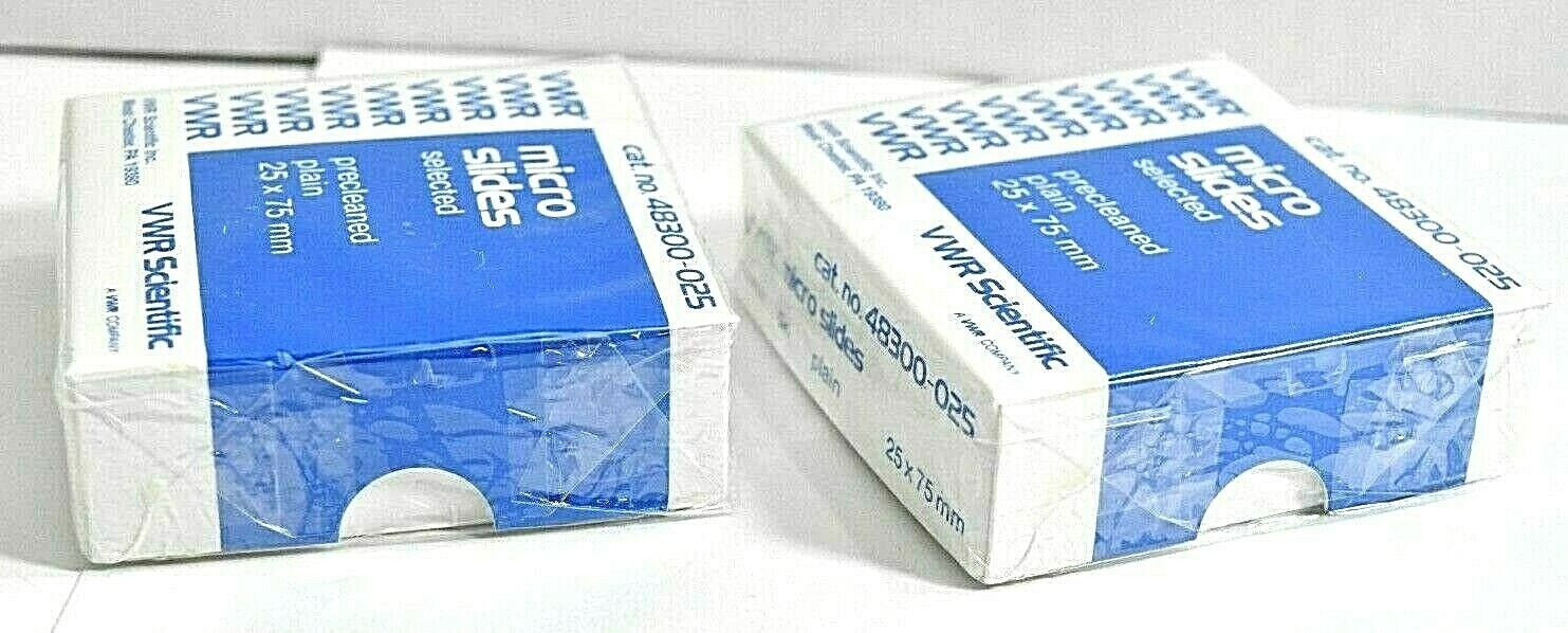VWR Scientific 75mm Micro Slides (2 sealed boxes of 25)(50) 48300-025