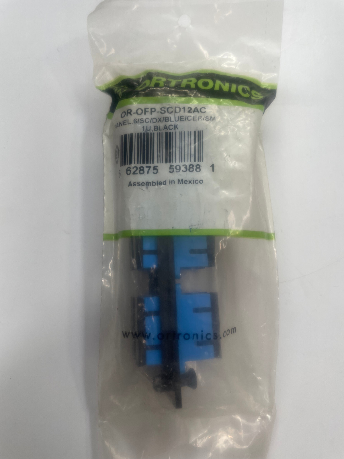 6-SC-Duplex (12 fibers) multimode aqua adapters with ceramic alignment sleeves