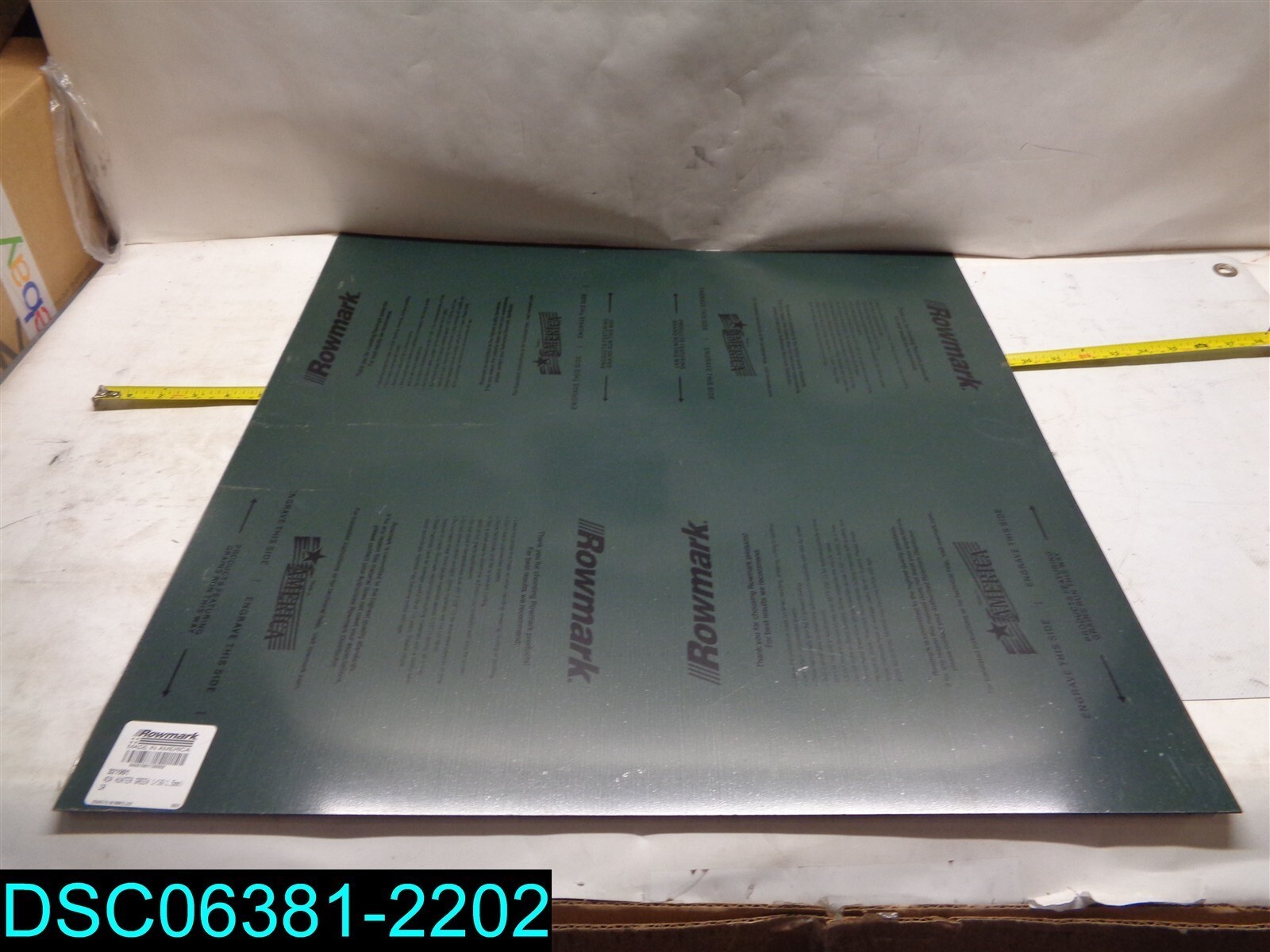 QTY=3:321991ROWMARK ADA ALTERNATIVE HUNTER GREEN ENGRAVING PLASTIC 12″X24″X1/16″