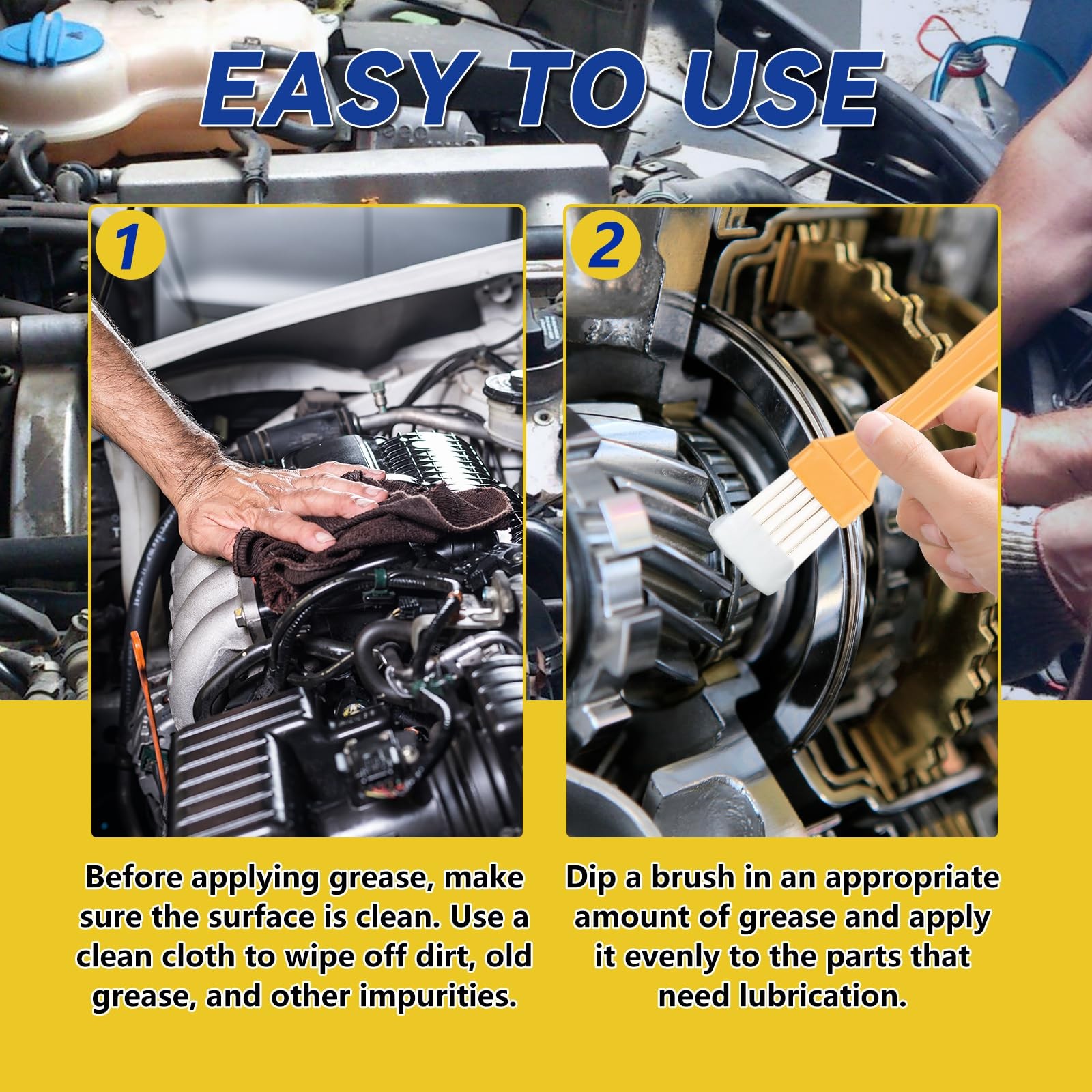White Lithium Grease, Multi-Purpose Lubricant Grease Tube with…