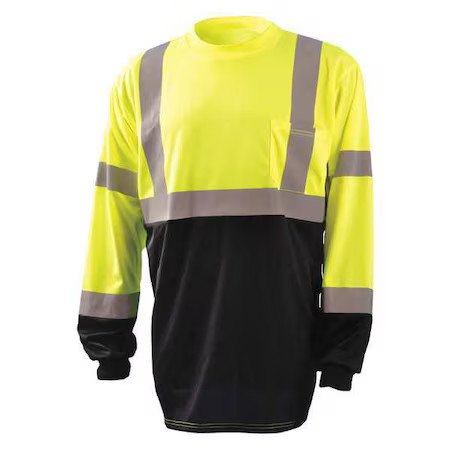 Occunomix Lux-Lsetpbk-Y3x T-Shirt, 3, R, Polyester, Black; Yellow, 3Xl