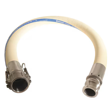 Continental Fth150-05Ce-G Food Grade Hose, 1-1/2″ Id X 5 Ft., White