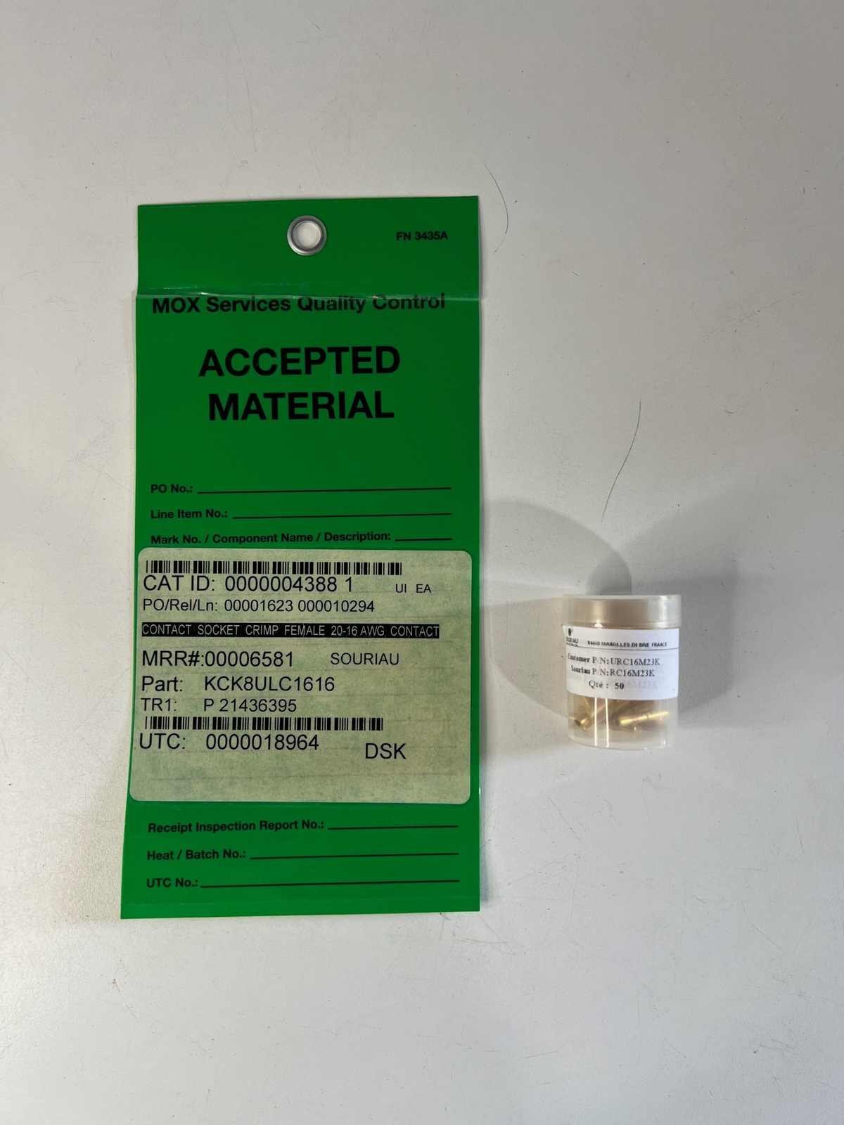 50x PCS SOURIAU Gold-Plated Female Crimp Contact Socket SZ 16 20-16AWG RC16M23K