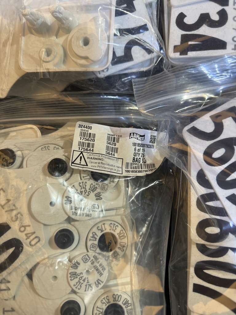 (QTY 375) AllFlex From Numbers #5395 To #5769 USDA Matched Pair Cattle Ear Tags
