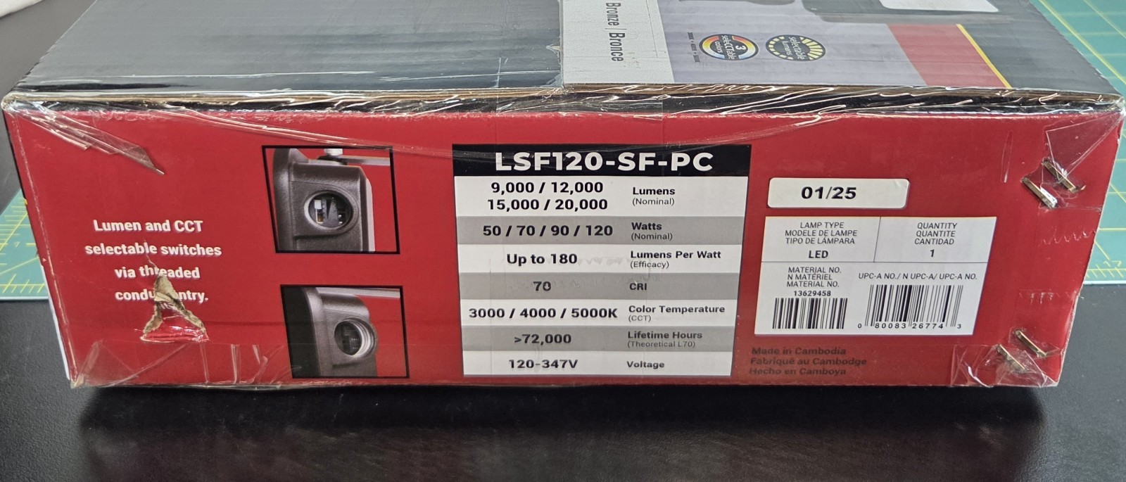 Cooper Lumark AP LSF120-SF-PC 120W LED Flood Light 20,000 Lumens Selectable CCT