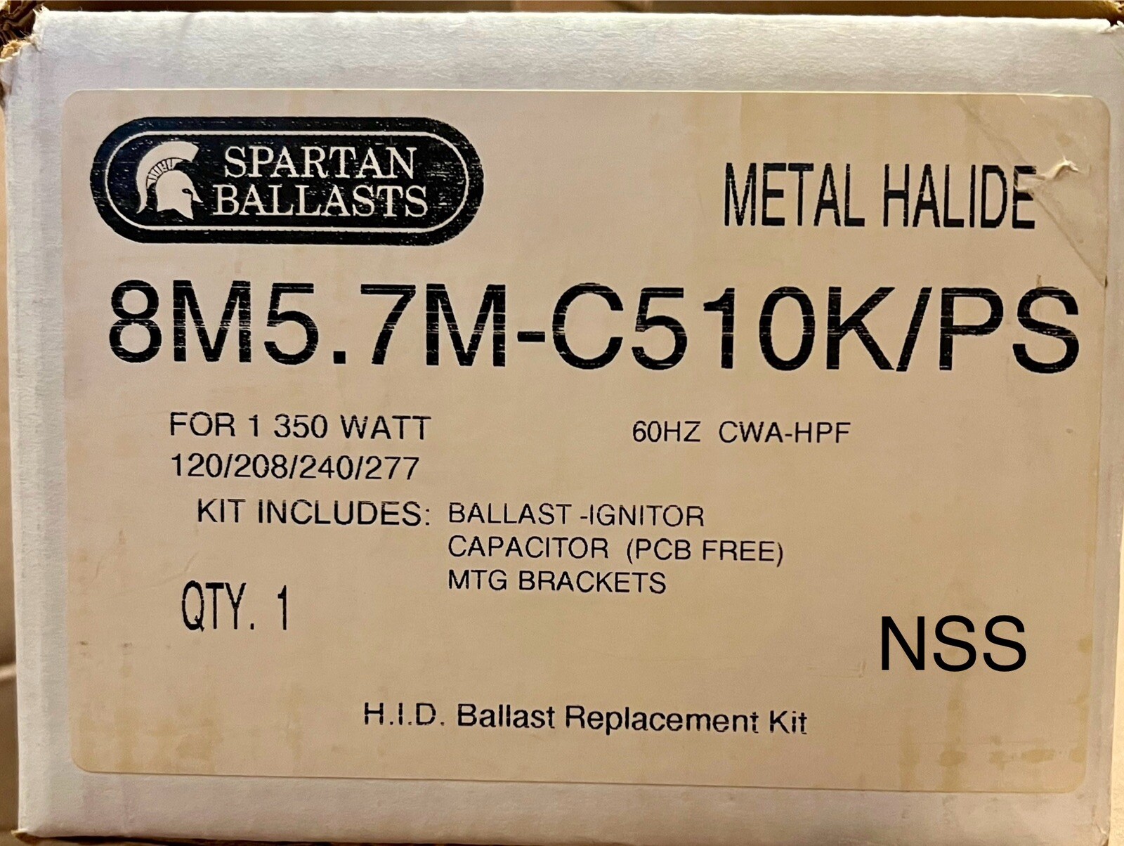 Spartan Ballasts 8M5.7M-C510K/PS Metal Halide 350W Ballast Replacement Kit NewOS