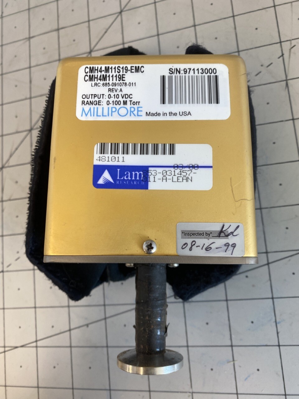 Millipore CHM4-M11S19-EMC Manometer PN: CMH4M1119E REV:A 853-031457-011-A-LEAN