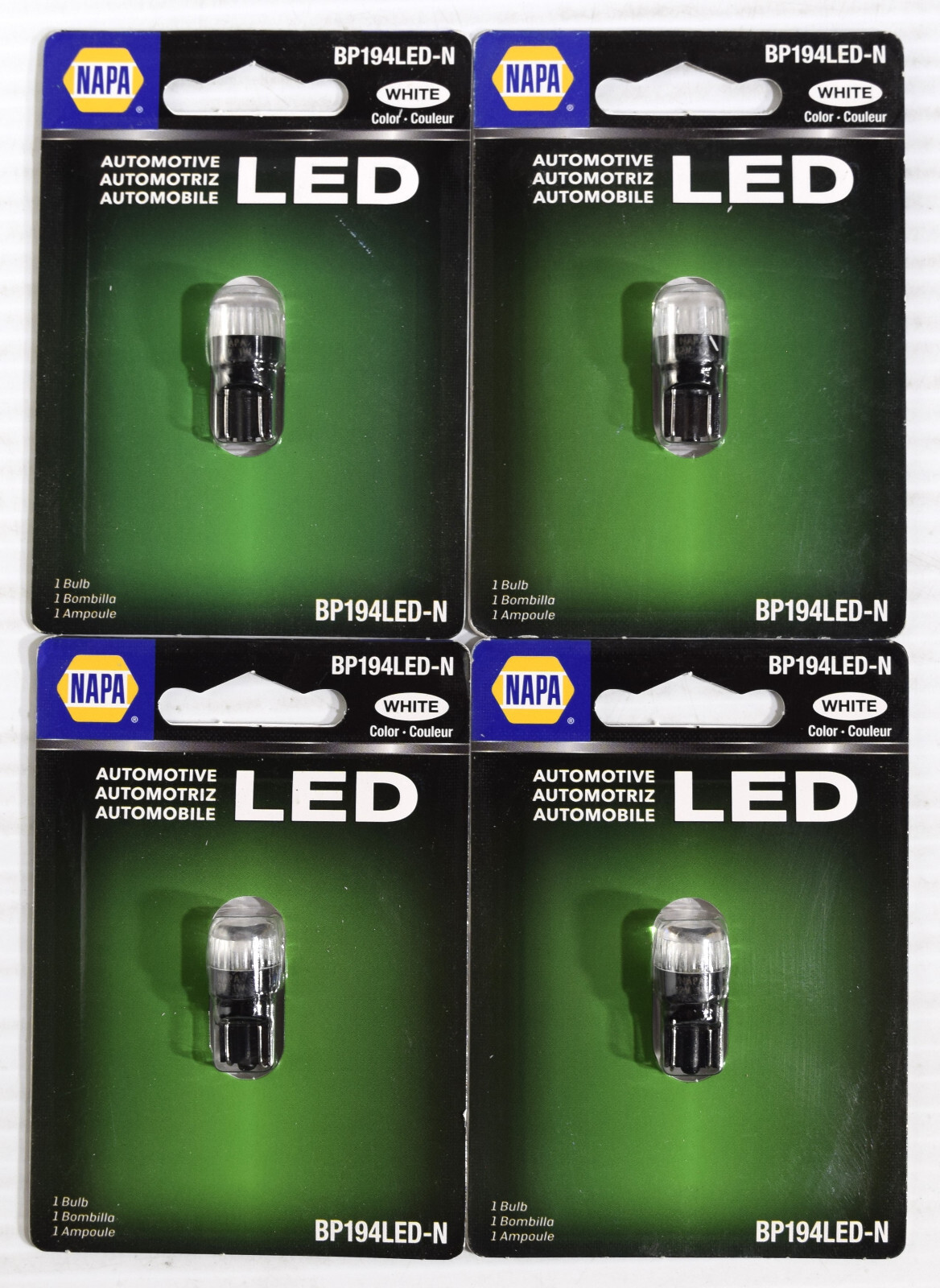 (QTY 4) NAPA Standard LED Bright White Miniature Bulb BP194LED-N (NEW SEALED)