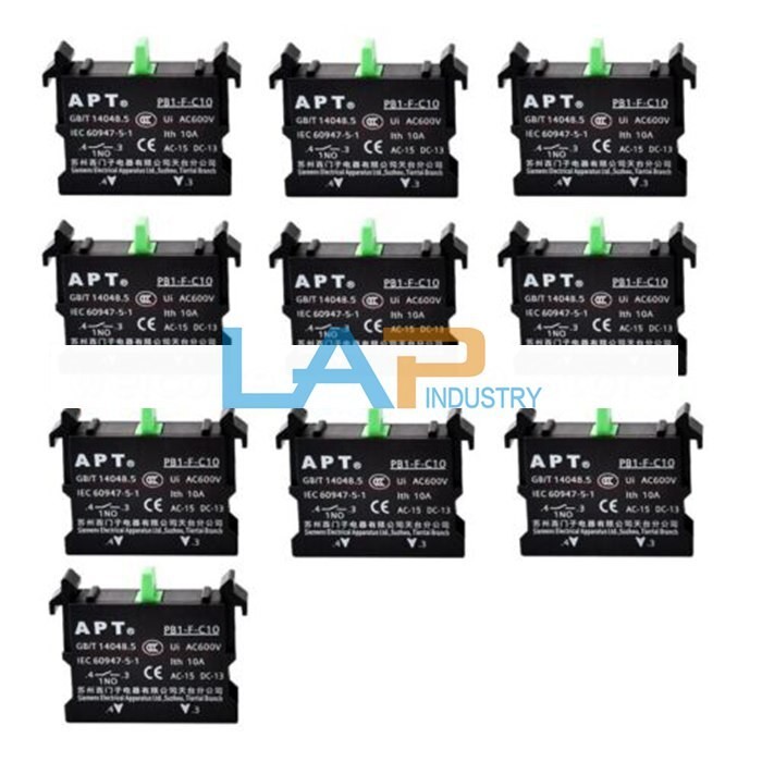 10PCS New FOR PB1-F-C10 Button Switch Auxiliary Contact AC600V