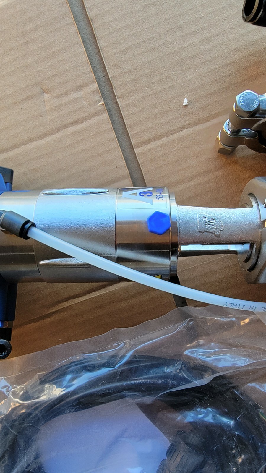 New HPS Type BBZP AISI316L-PTFE Bardiani Valvole Spa Receive Return Assembly