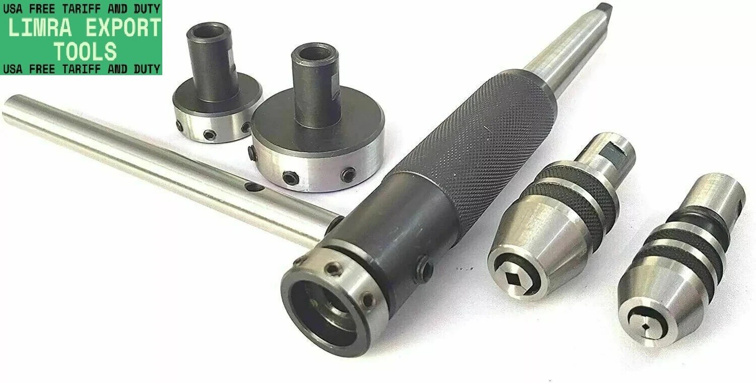 4MT Lathe Tailstock Tap And Die Holder set Sliding Floating Type MT4 Shank INCH