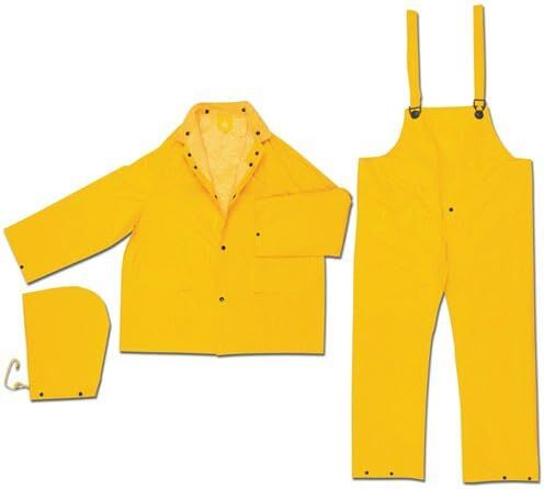 Mcr Safety 2303l Classic Industry Standard Pvc/polyester 3-piece Suit Detachable