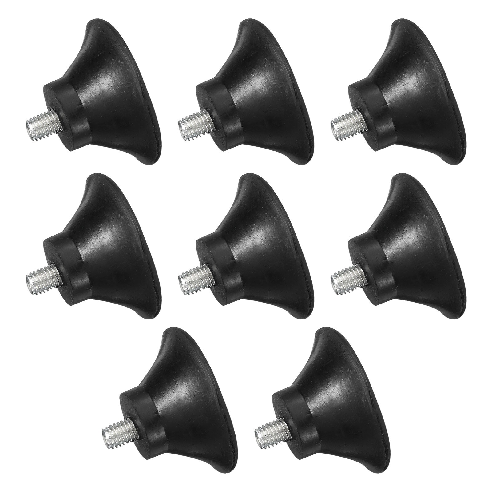 8Pcs Thread Levelling Feet, 1.97″x0.98″ with M8x10mm Studs, Black