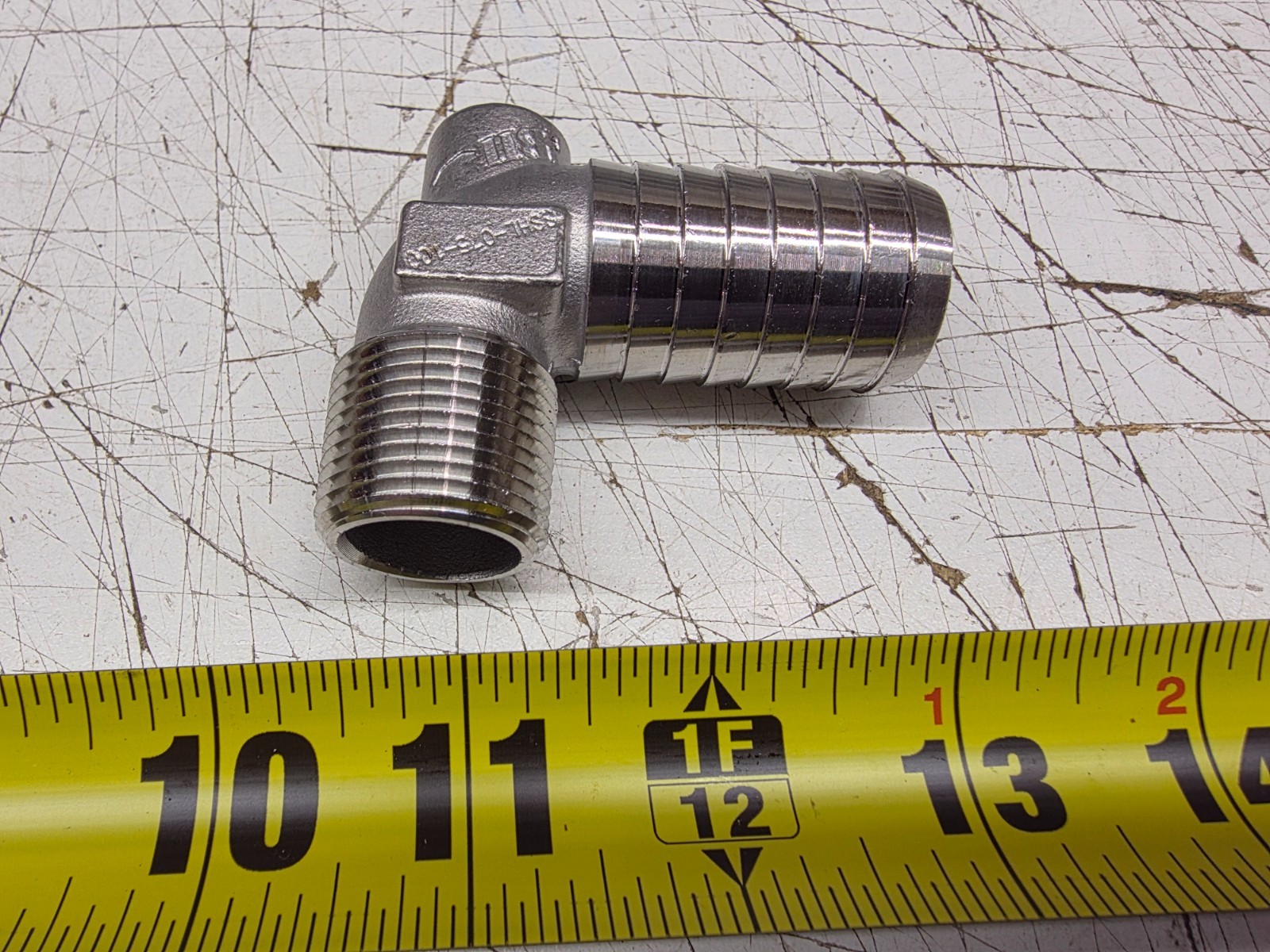 Boshart SSHL-075-100 1″ Barbed MPT x 3/4″ Insert Stainless Steel Hydrant Elbow