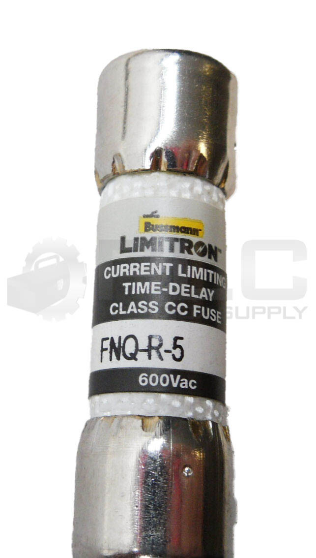 NEW BOX OF 9 BUSSMANN FNQ-R-5 TIME DELAY FUSE 5A 600VAC