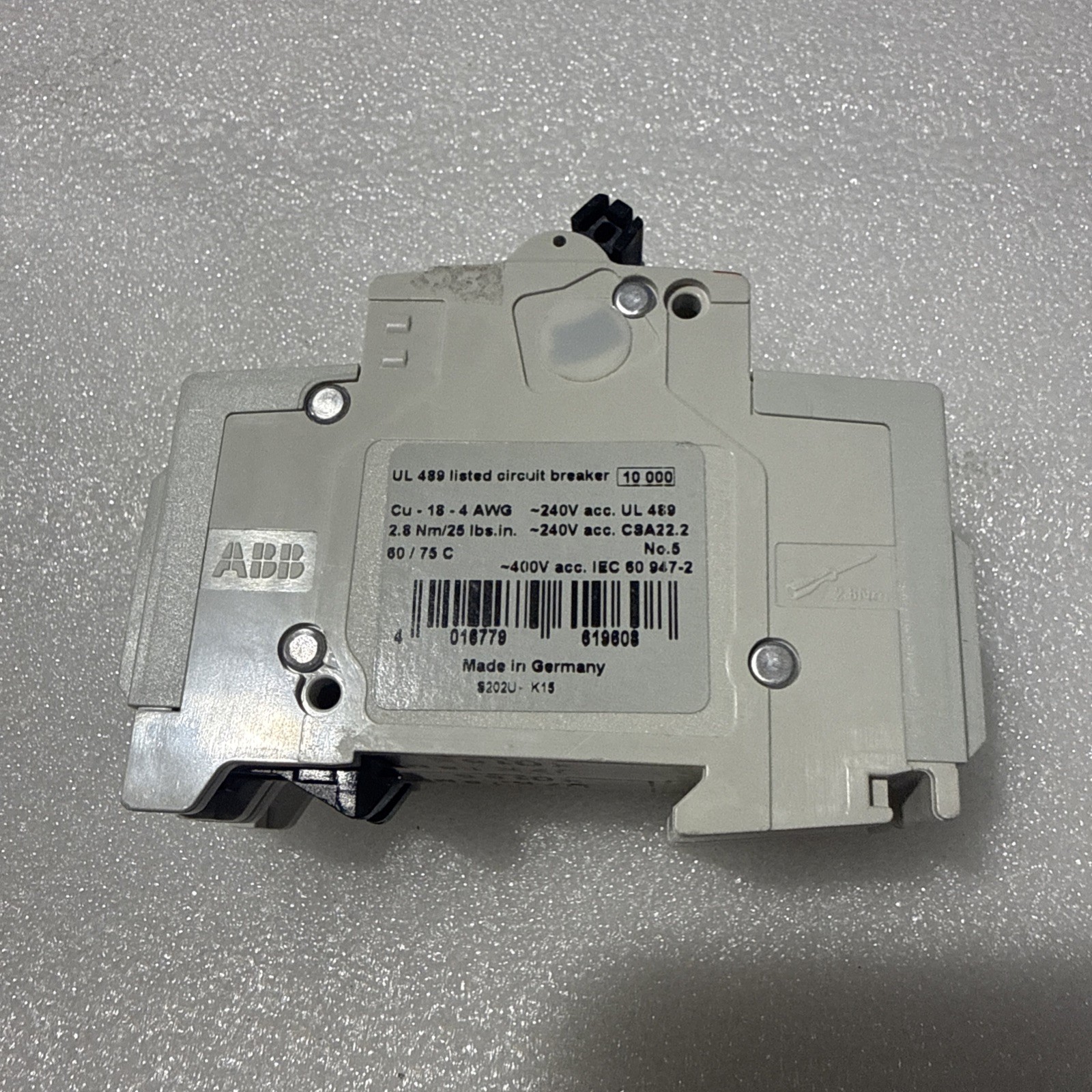 NEW* ABB S 202 U K 15 A Circuit Breaker 2 POLE UNIT FREE US SHIPPING