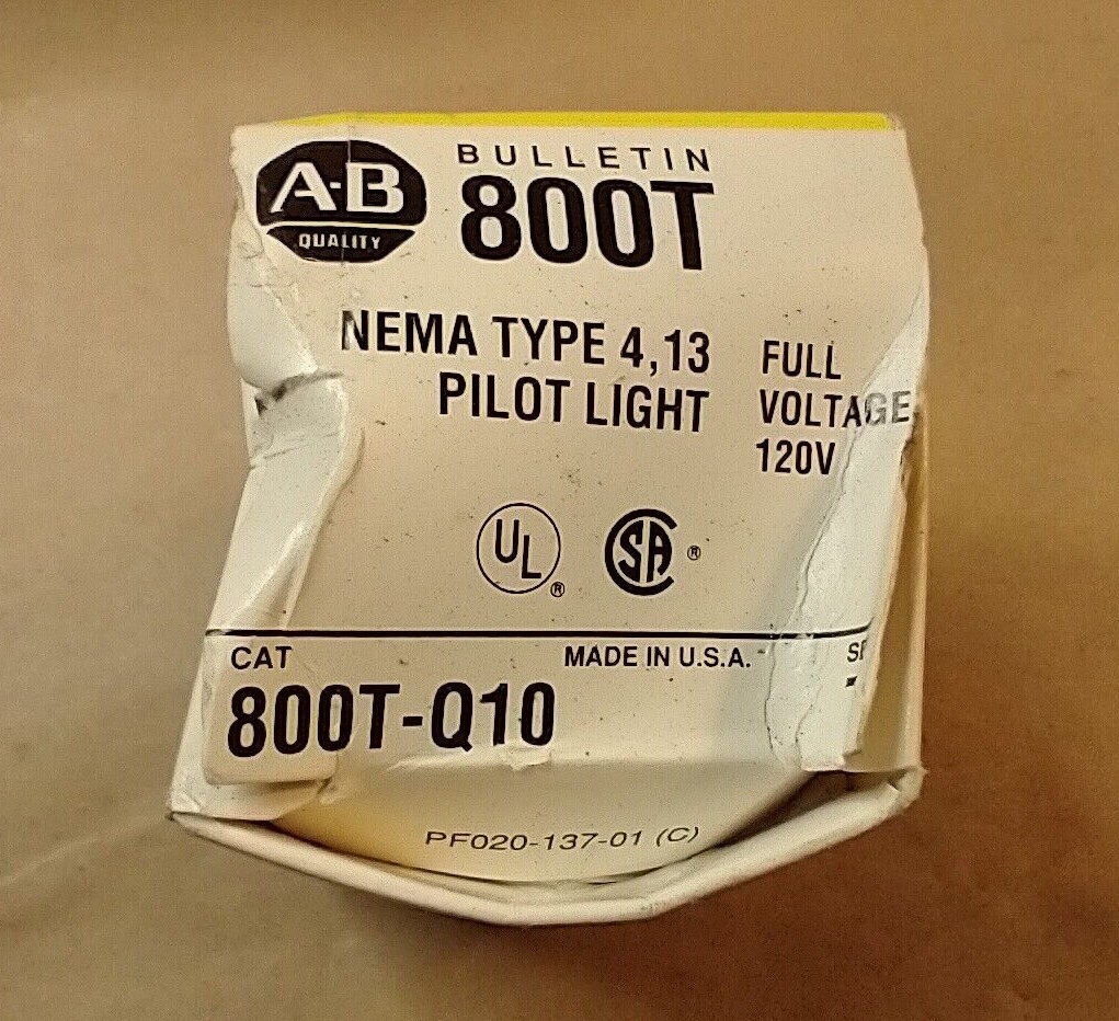 Allen Bradley 800T-Q10 NEMA 4 13 Pilot Light 120V 30mm incandescent light