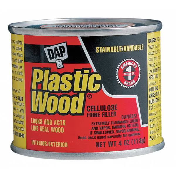 Dap Solvent Wood Filler, Can, Natural, Plastic Wood 21502 Dap 21502 4 oz