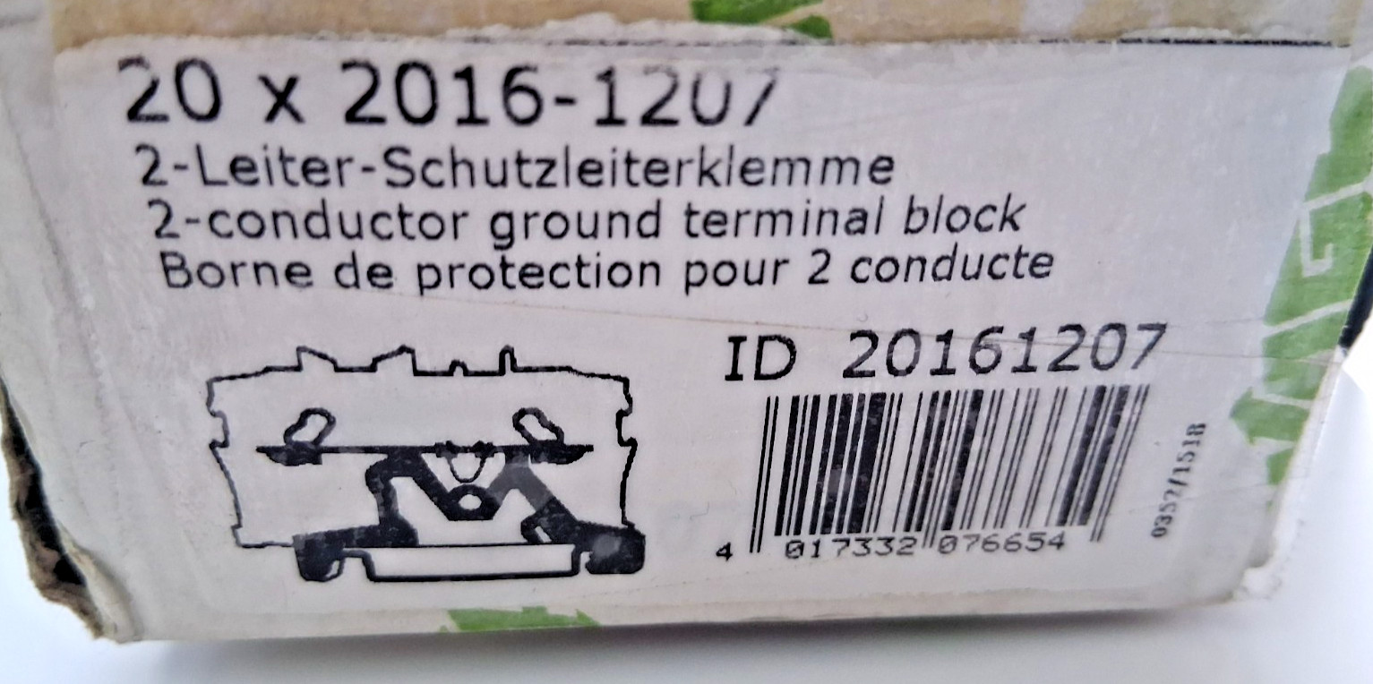 Wago 2016-1207 Terminal Block – Box of 18