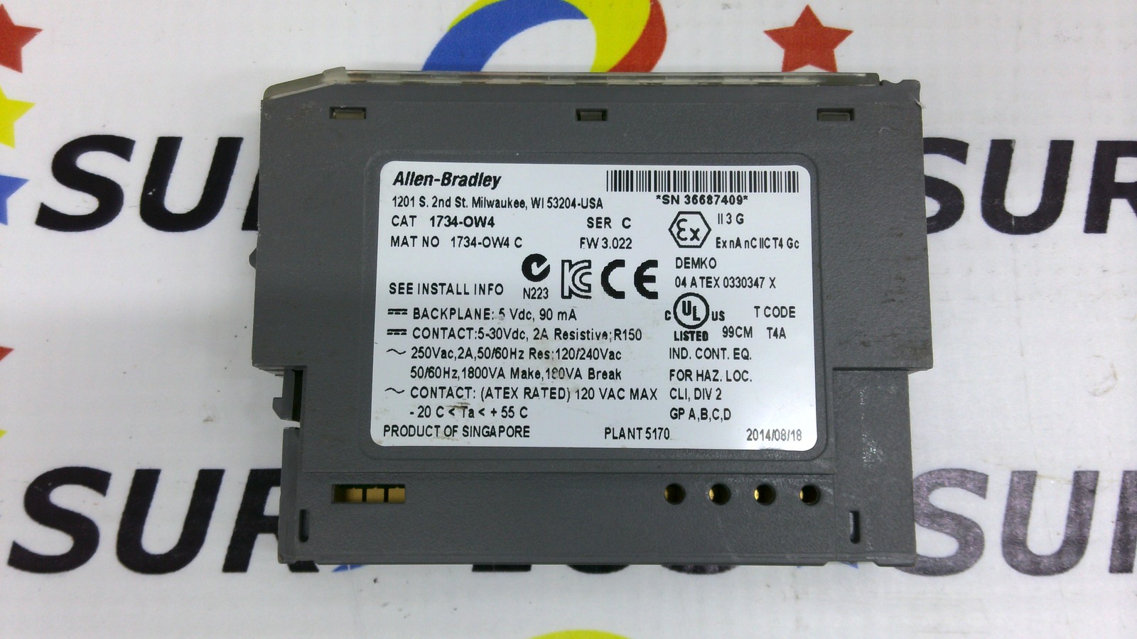 USSP ALLEN-BRADLEY 1734-OW4-C 4PT Relay Output Point I/O -SA