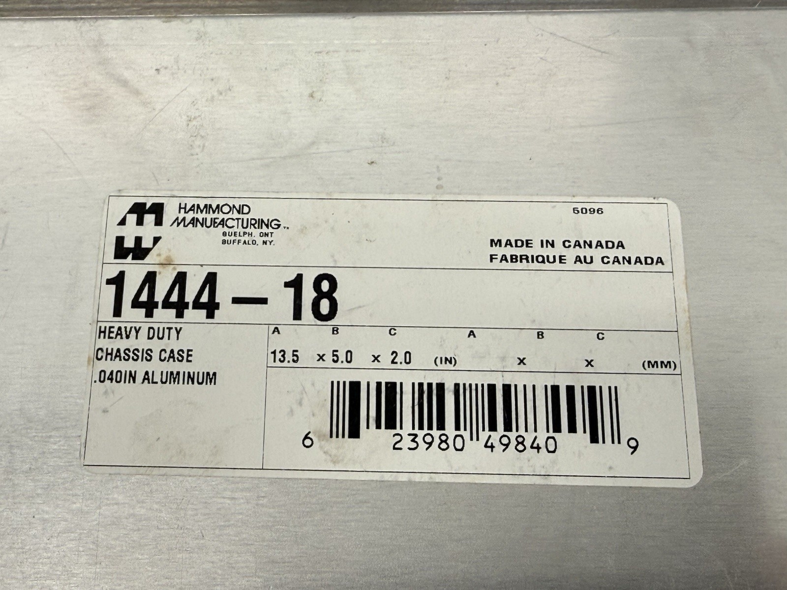 HAMMOND MANUFACTURING 1444-18 ALUMINUM PROJECT BOX BRAND NEW 13.5” X 5” X 2”