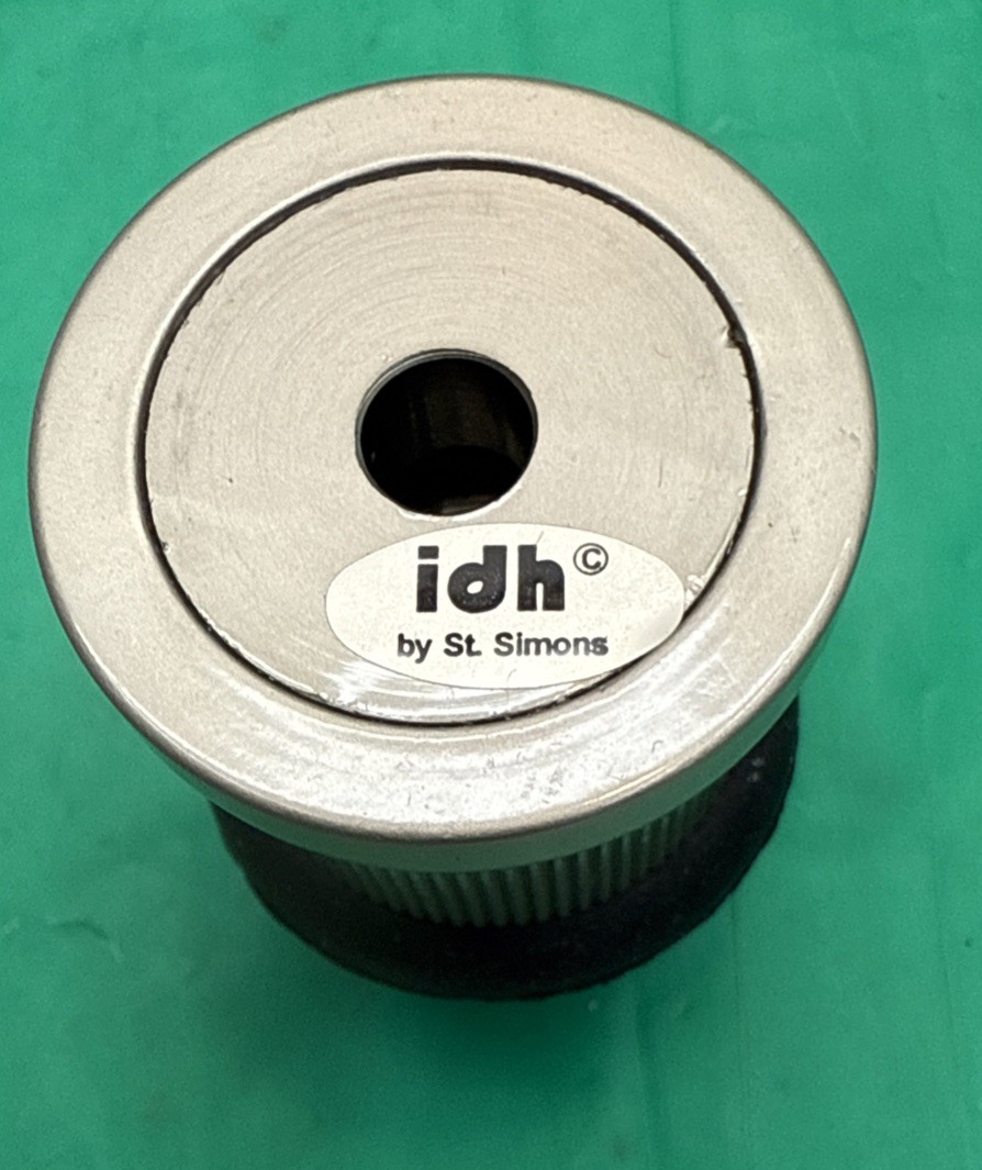 NOS Bullet Door Bumper/Stop, Floor-Mount, Satin Nickel Over Brass 2.06-H 1.38-D
