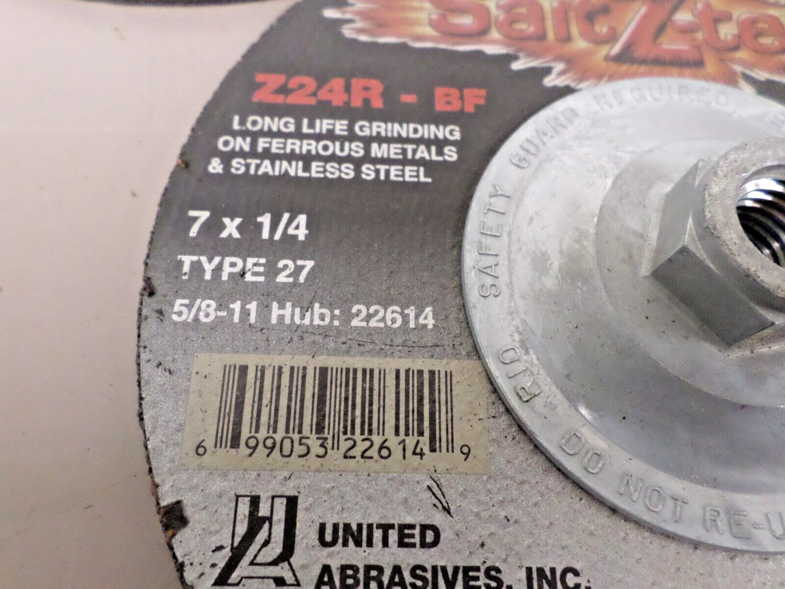 Lot of 2 – SAIT 22614 Z24R-BF 7 x 1/4 Type 27 Depressed Center Grinding Wheels