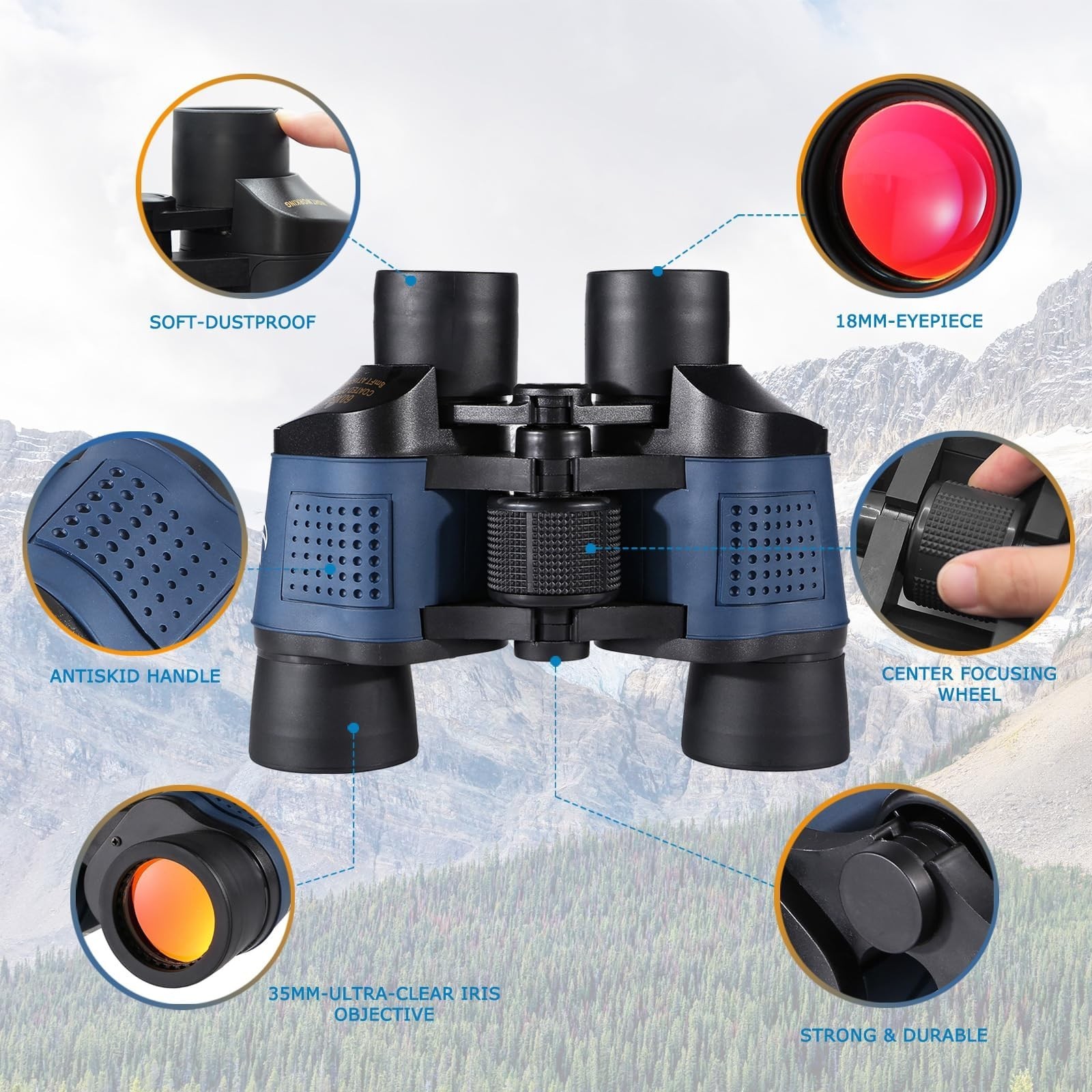 Adult Night Vision Binoculars 60×60 1000M Professional Waterproof High-Power …