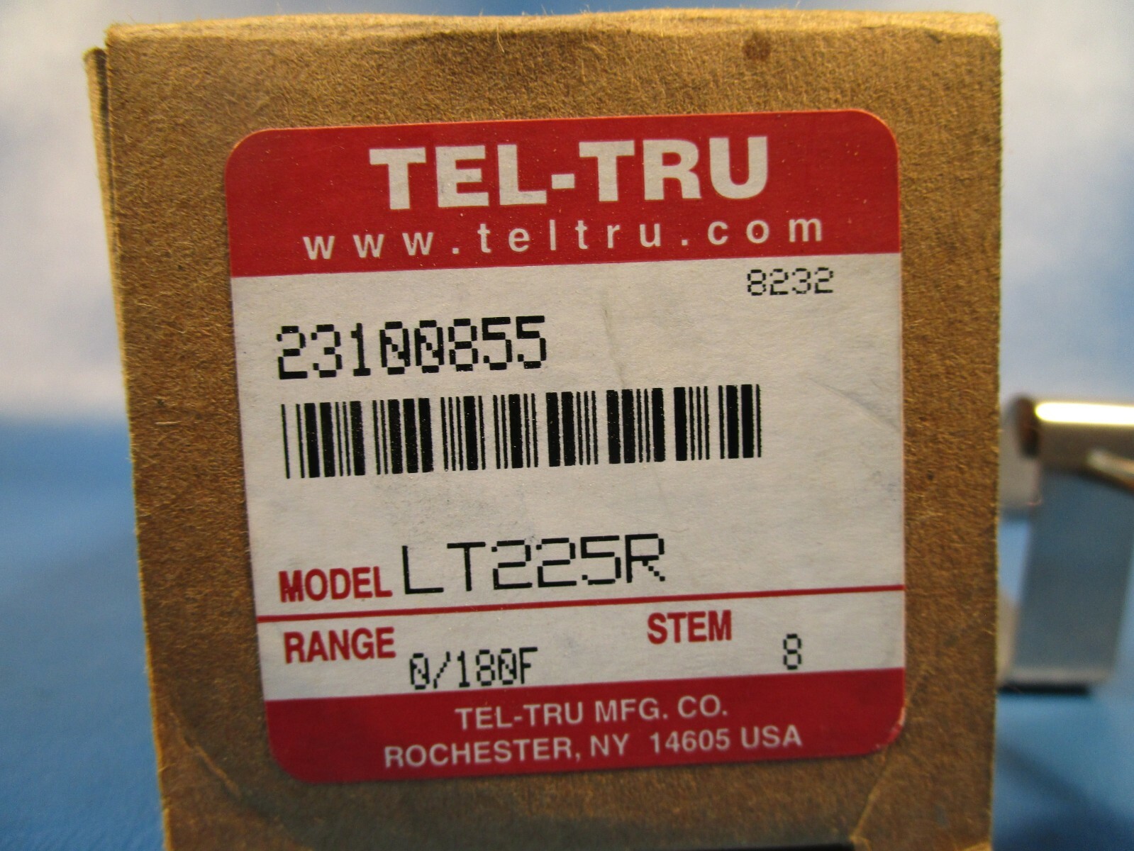 Tel-Tru 23100855, 8″ Stem LT225R, 2″ Testing Thermometer, 0-180 F