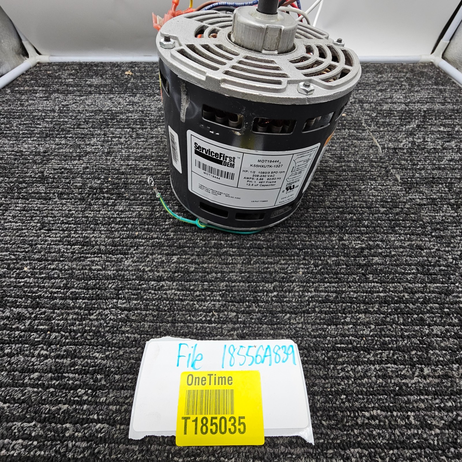 ServiceFirst MOT19444 Electric Motor 208-230V 1/2HP 1080rpm 3 Speed