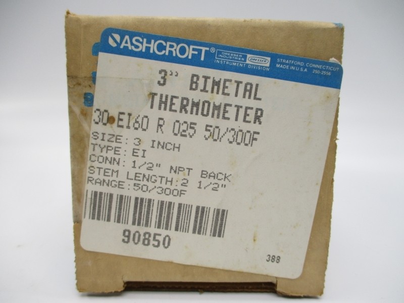 ASHCROFT 30EI60R025 50/300’F 3″ STEM2-1/2 NSMP