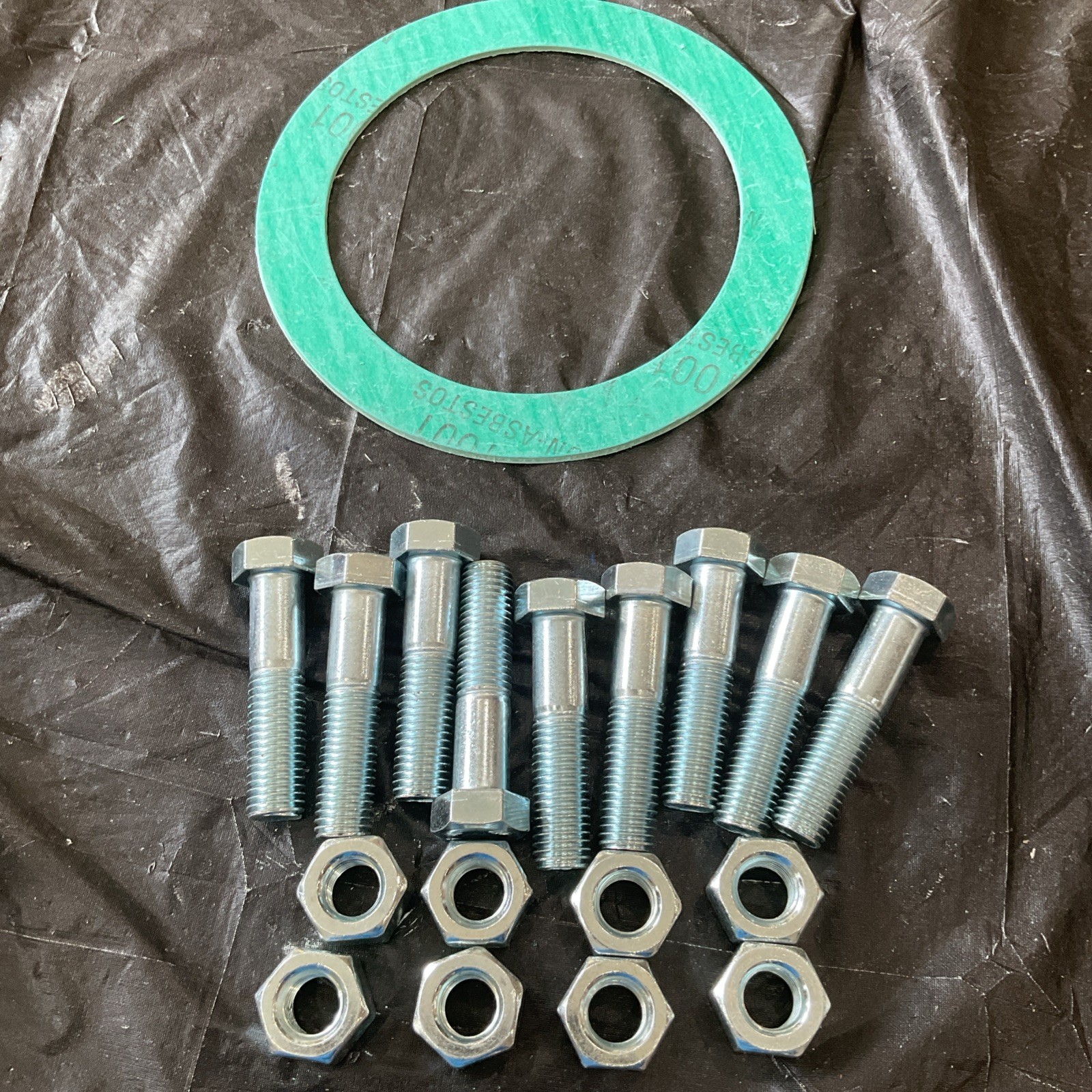 6″ Teadit 1001 NonAsb Gasket 1/8″ Ring A307A Hex Bolts Zinc A563 heavy Hex Nuts