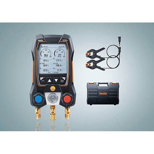 Testo 550s-BASIC-KIT 2-Valve Digital Manifold/Wired Temperature Probe