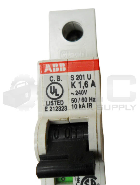 LOT OF 5 ABB S201U K1.6A CIRCUIT BREAKER 1.6A240V 50/60HZ