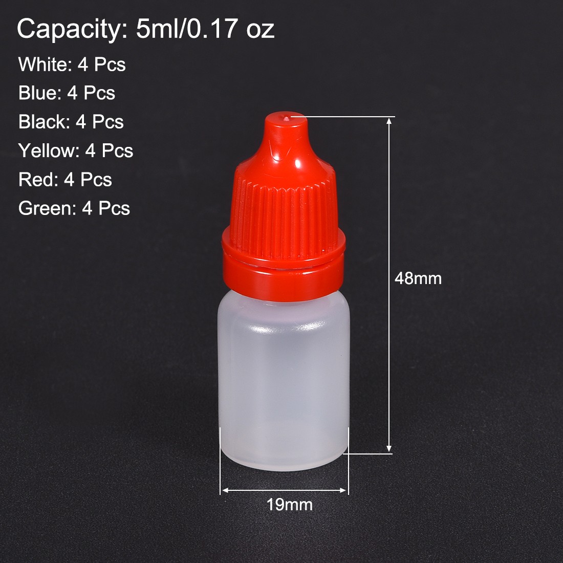 Plastic Dropper Bottles, 5ml/0.17 oz Liquid Dropper Bottles, 24pcs