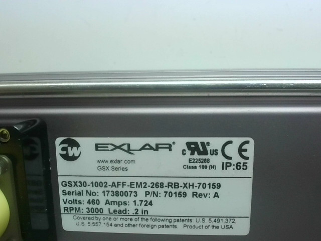 Exlar GSX30-1002-AFF-EM2-268-RB-XH-70159 Servo Actuator 460V 30 – New No Box
