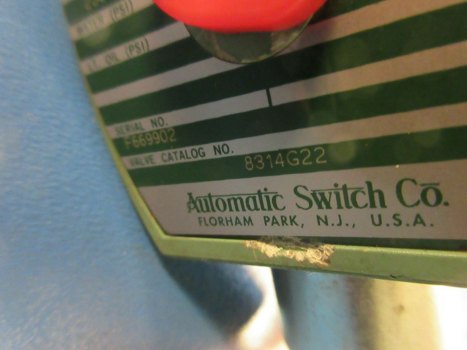 ASCO 8314 G22 Solenoid Valve, 1/4 Ports, 480/60, 440/50, 238610-088D Solenoid