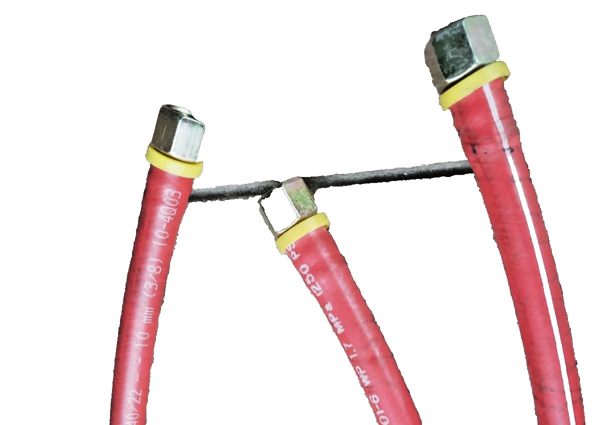 (3) PARKER PUSH-LOK 801-6WP 1.7 MPA, 3/8″ x 17″ Hose Assembly FEMALE JIC 250PSI