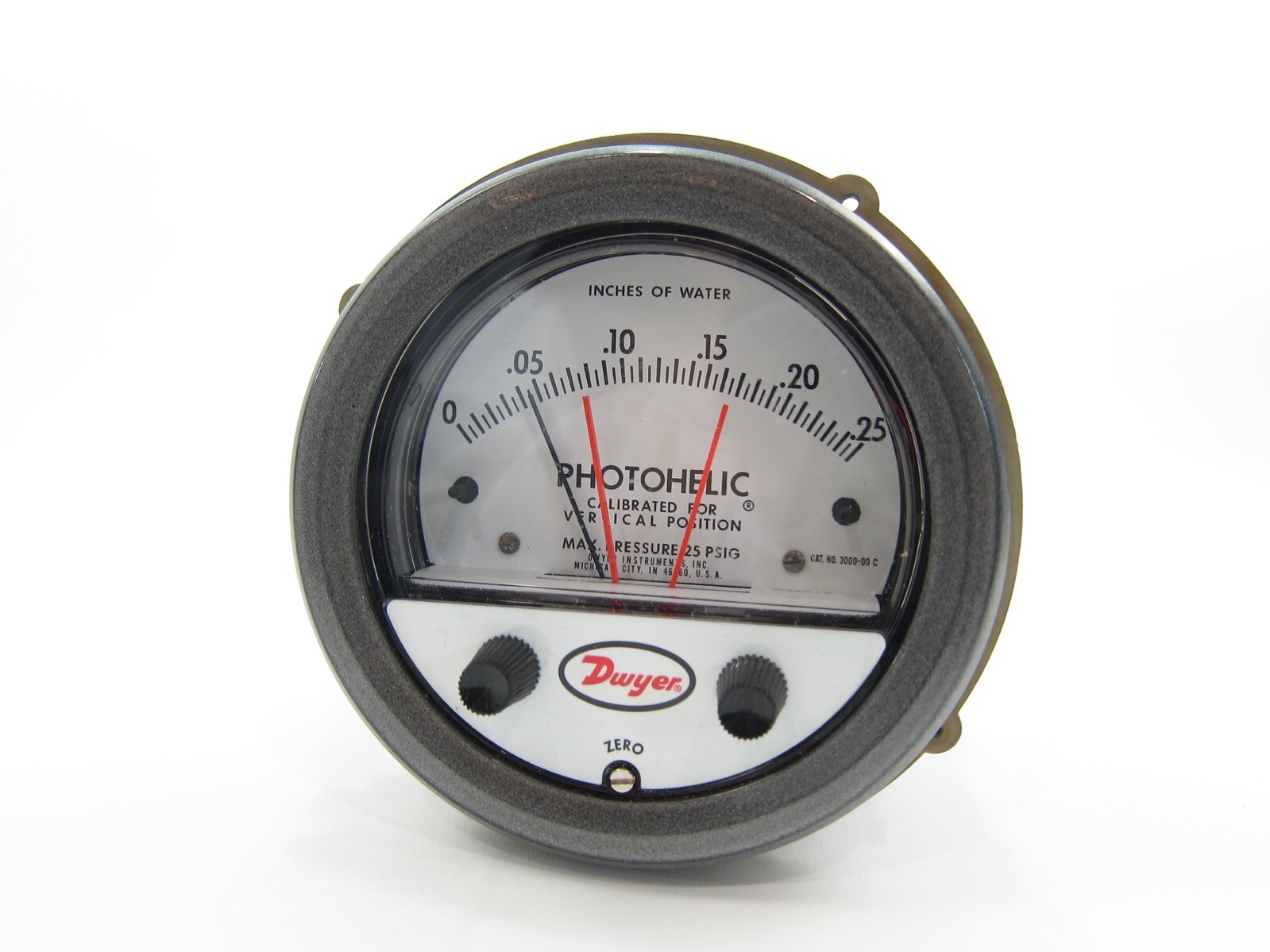 New Dwyer Instruments 3000-00 W39K Series 3000 Photohelic Pressure Switch Gauge