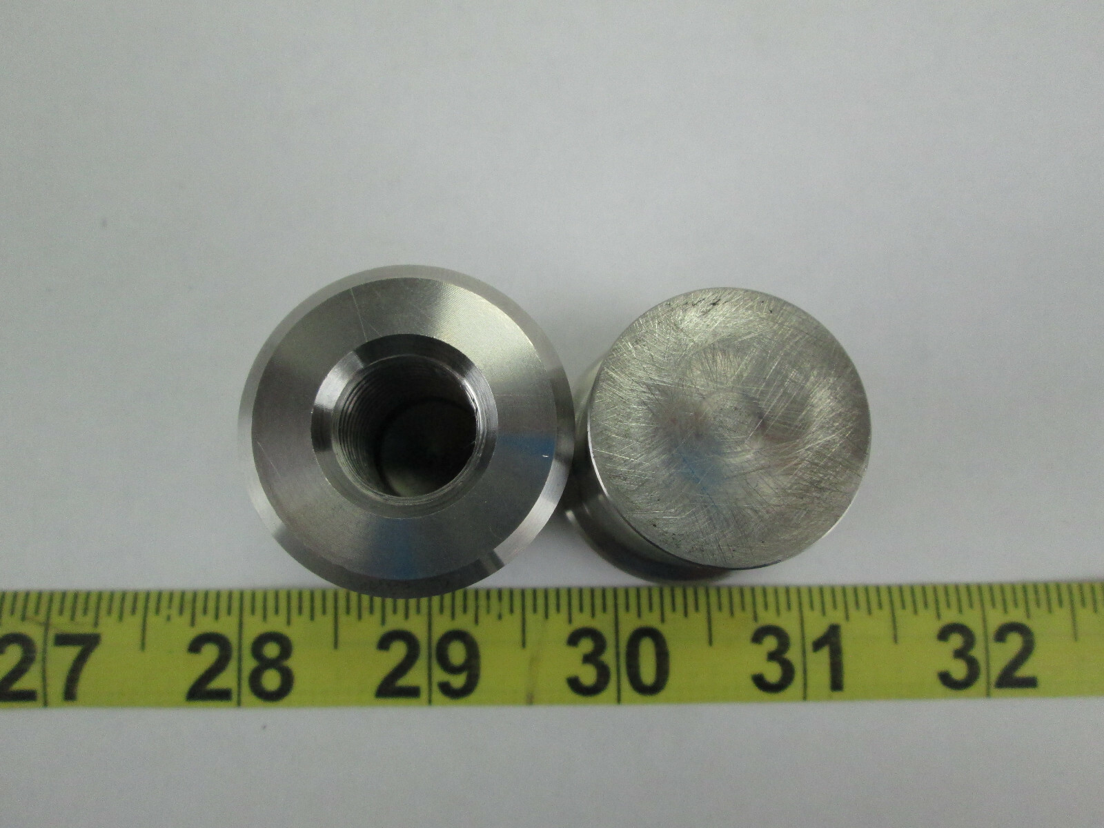 Lot of 2 SS Boss Flange 9/16″ ID x 1-3/16″ OD x 1-3/8″ Flange x 1-7/16″ Length