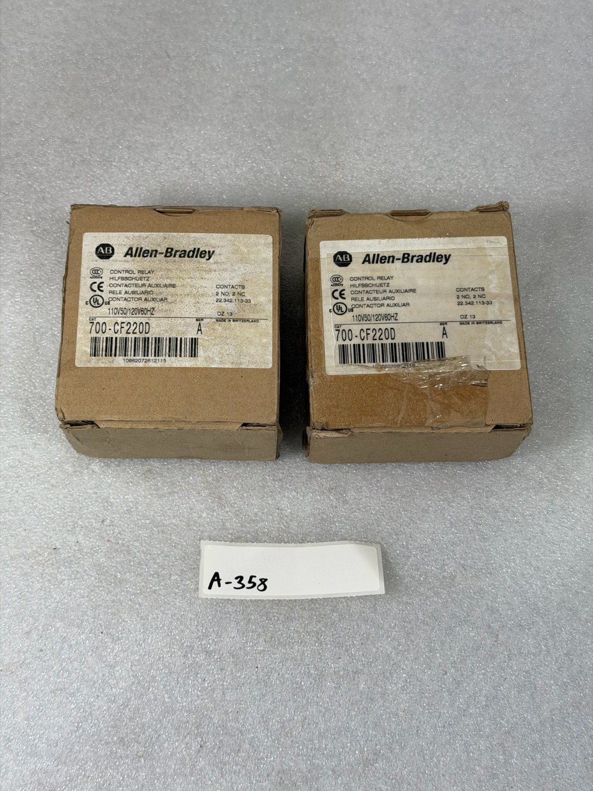 Allen Bradley 700-CF220D Control Relay 2 NO 2 NC 110v/120v