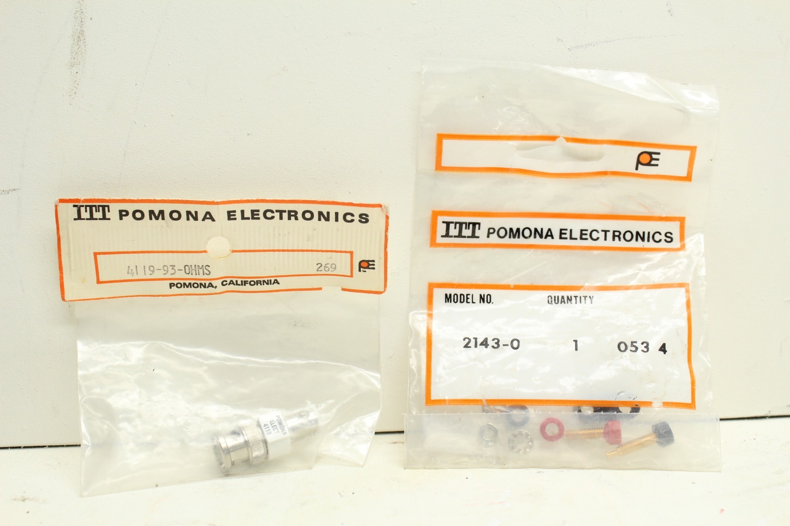 (1) ITT Pomona Electronics 4119-93 OHMS & (1) 2143-0 Lot