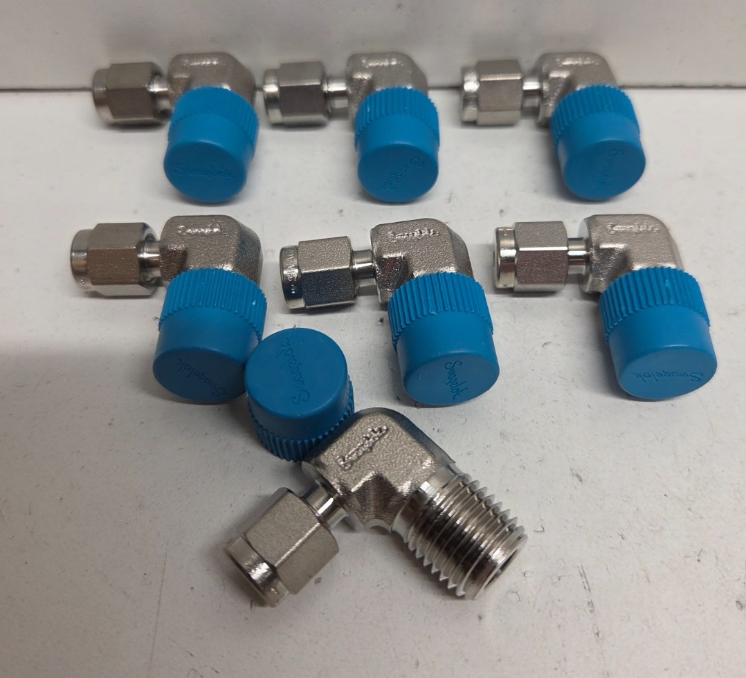 LOT OF 7 NEW NO BOX! SWAGELOK 1/8″ TUBE X 1/4″ MNPT STAINLESS ELBOWS SS-200-2-4