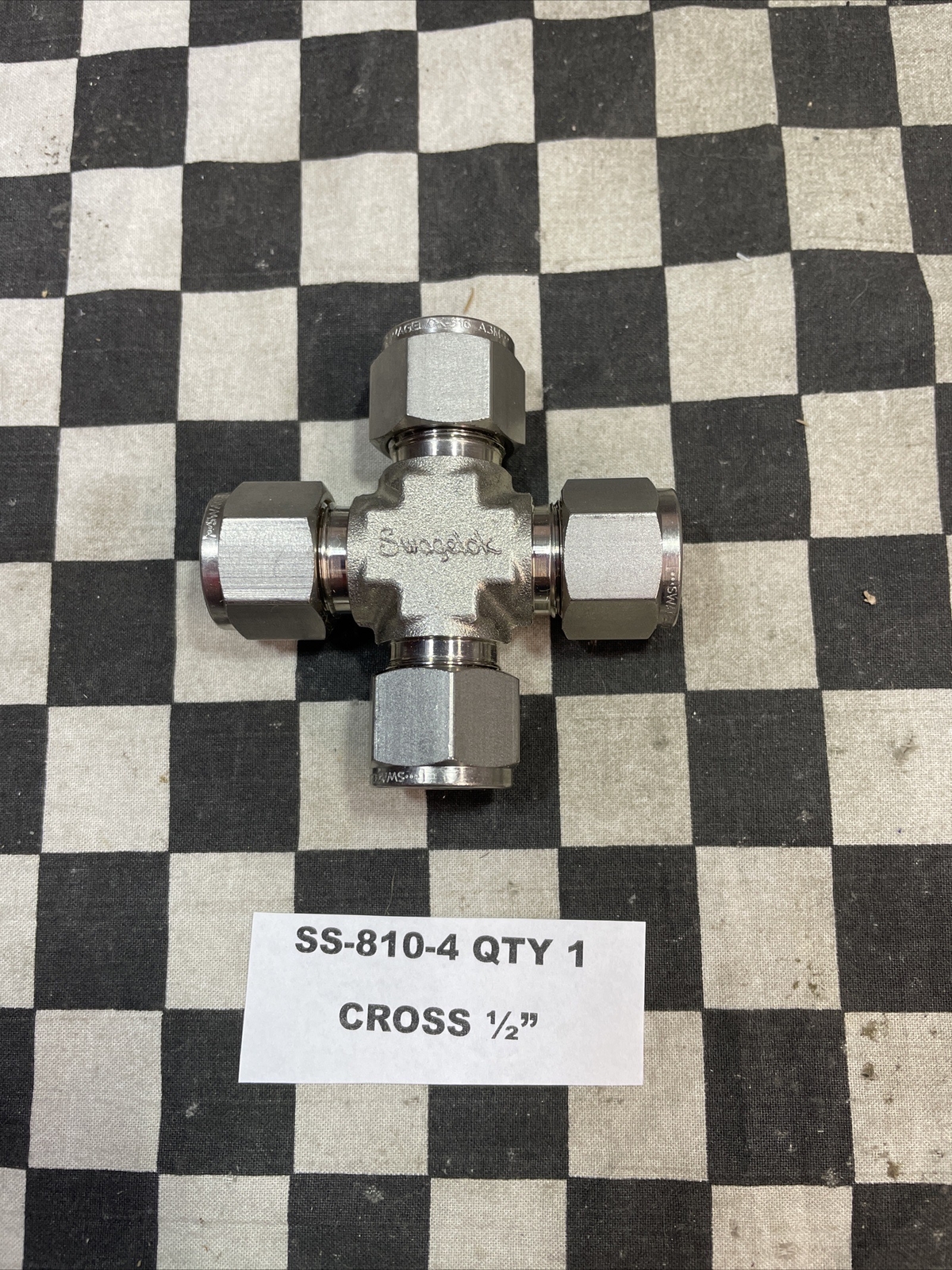 SWAGELOK SS-810-3, SS-810-4, CROSS TEE ELBOW 1/2″, LOT OF 7 SHIPSAMEDAY#1637F17