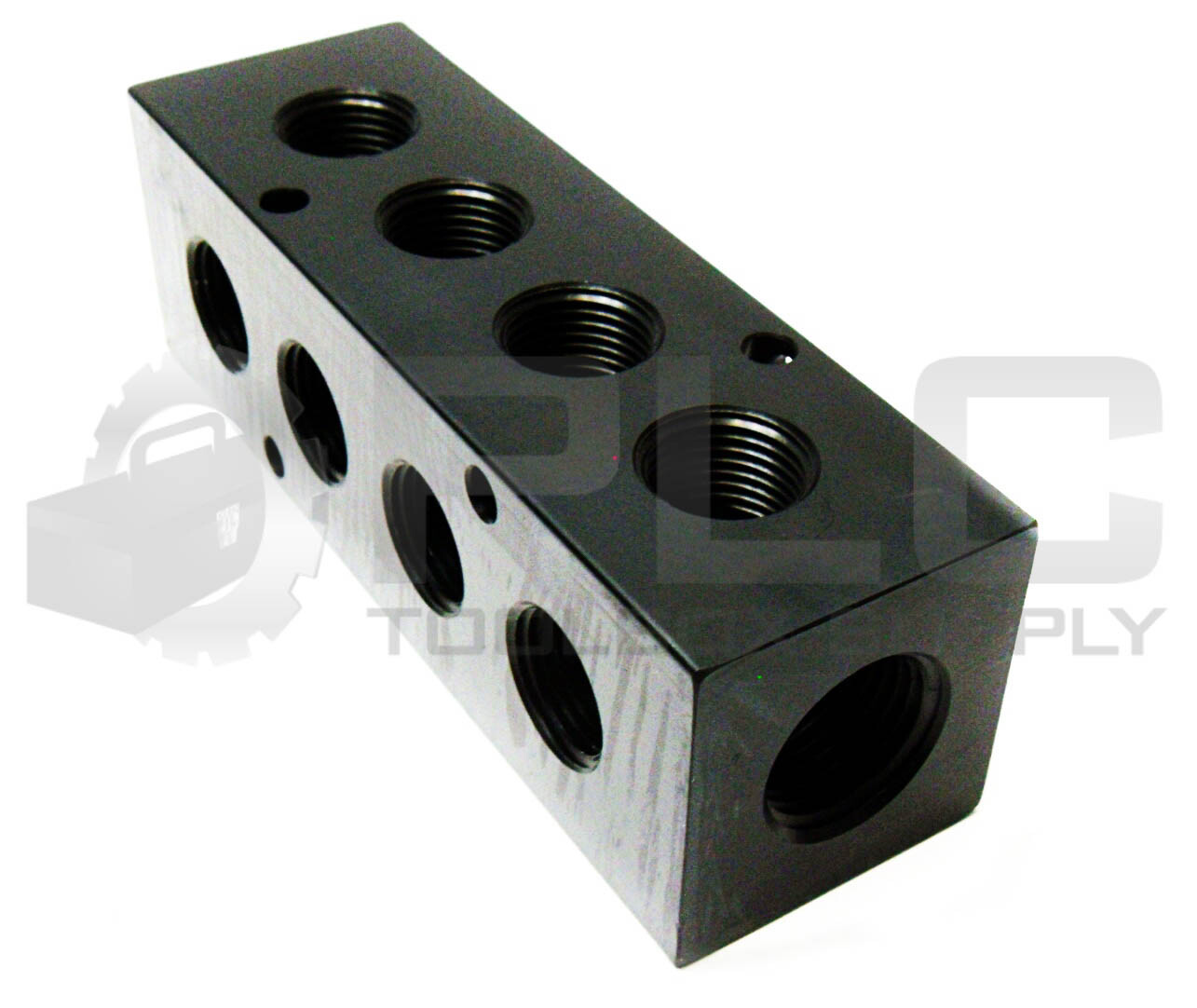 NEW ALUMITEC 90-AM-5-4 MANIFOLD (8) 3/8″ NPT PORT, (2) 1/2″ NPT PORT