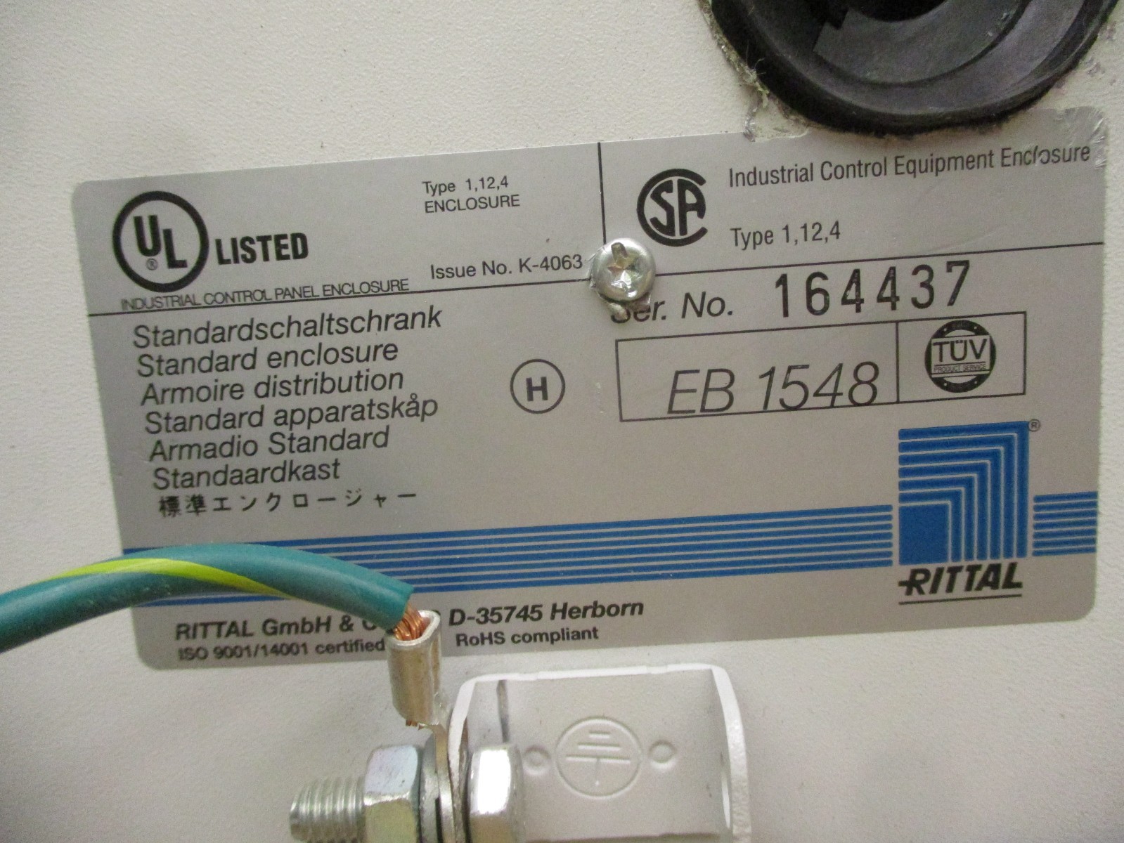 Dematic CDS Enclosure D0005-00742 Rittal EB1548 AB 100-C09E*10 CA3SK20 52607ISU