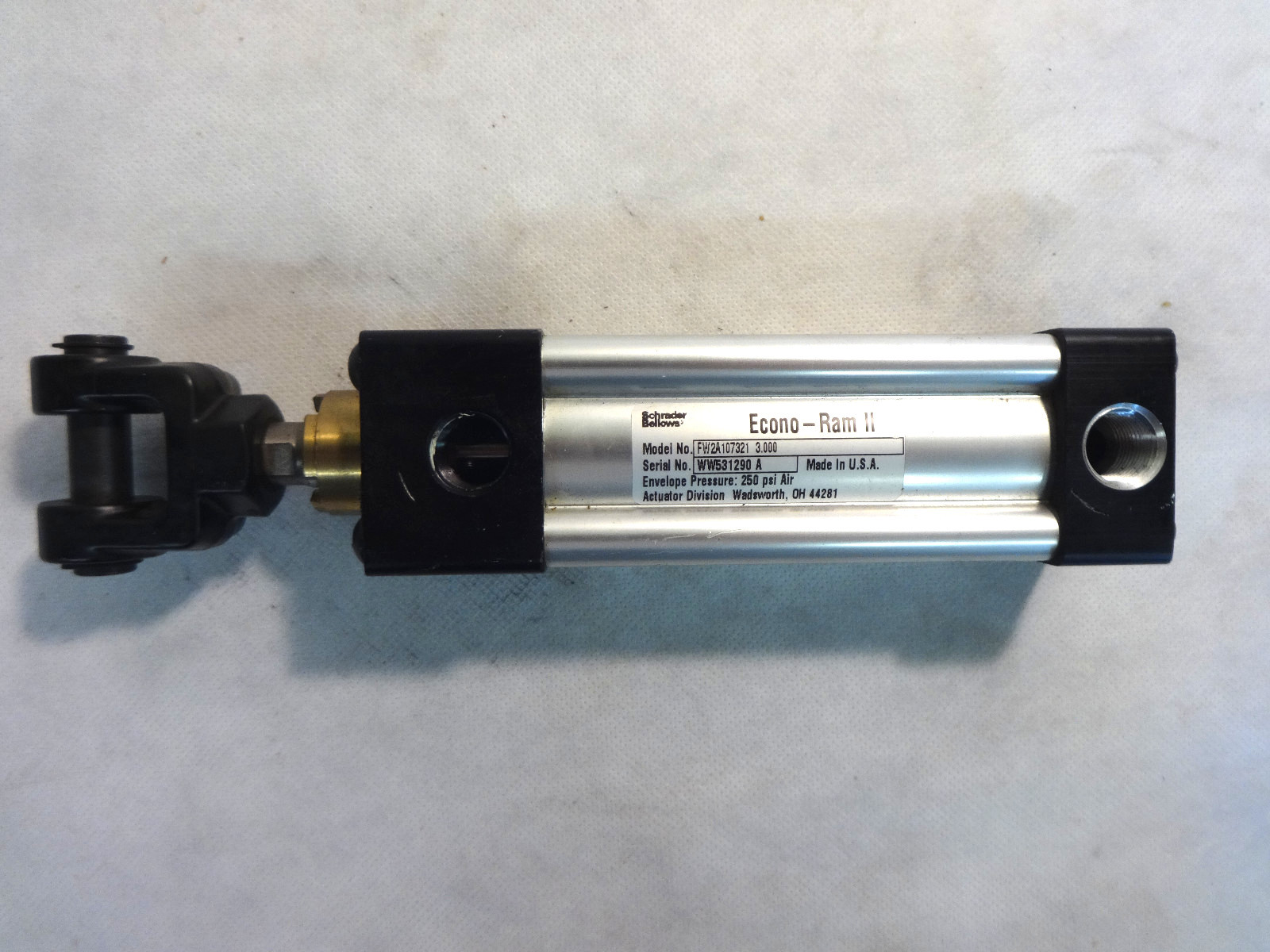 NEW SCHRADER BELLOWS ECONO-RAM II MODEL FW2A107321-3.000 CYLINDER