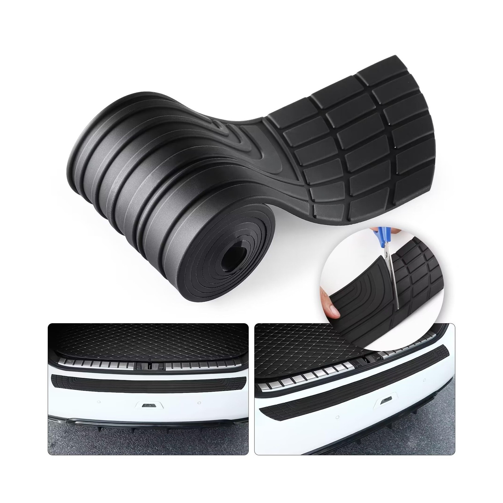 Car Rear Bumper Protector, 41inch x3.4inch Car/SUV Universal Rubber… Fast Ship