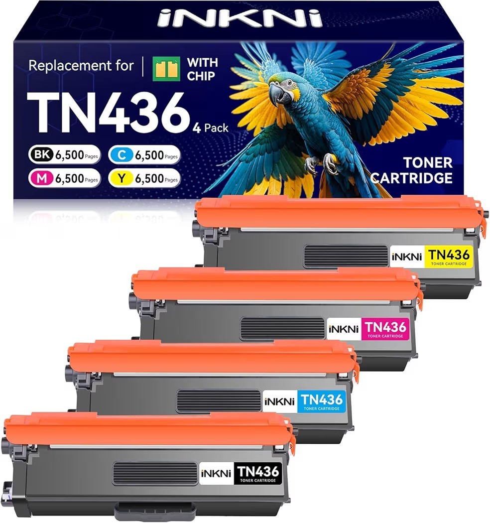 TN436 Toner Cartridge Set 4 Pack(with chip) Compatible Replacement for Brother t